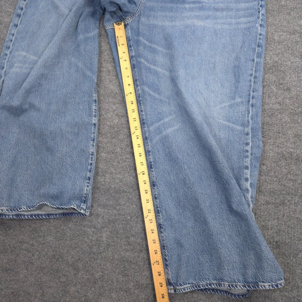 Madewell Jeans‎ Womens 24W Blue Superwide-Leg Whiskered Billings Wash Denim
